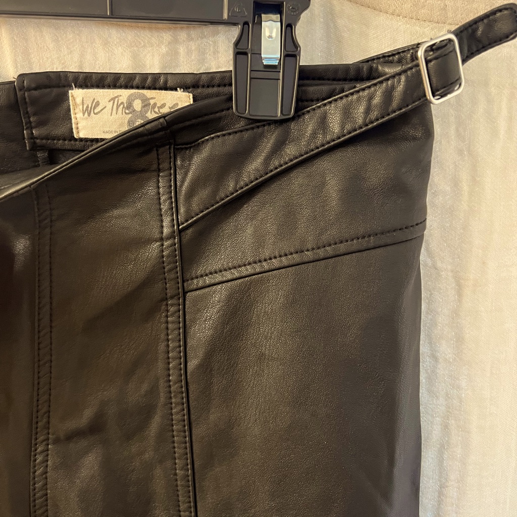 Free People Faux Leather Pants With Side Detail